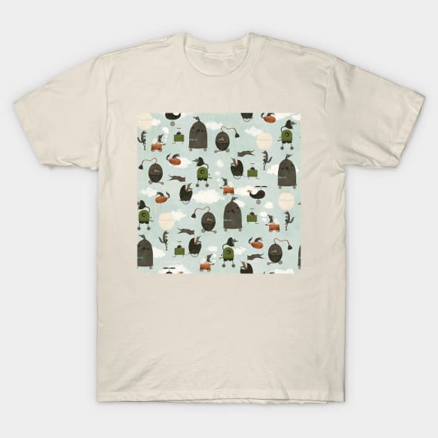 Wheels and Wolves T-Shirt by katherinequinnillustration